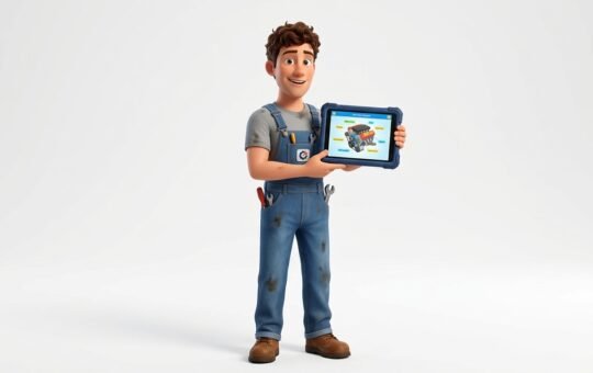 Trabajador con tablet