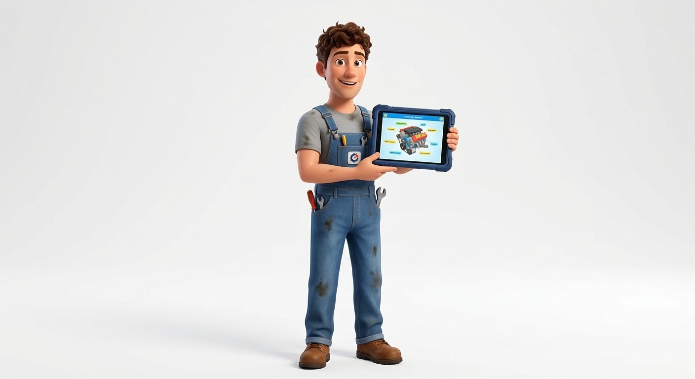 Trabajador con tablet